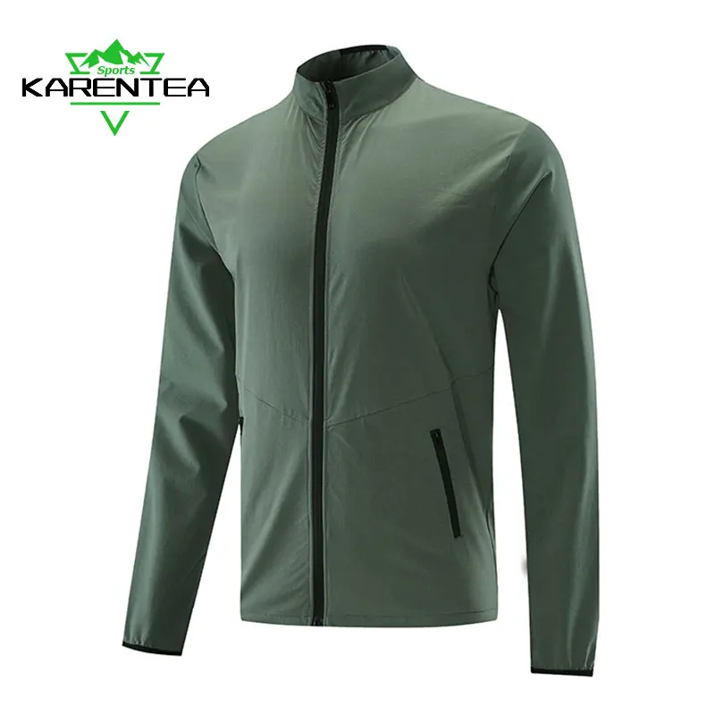 RunningJacketMenJoggingGymQuickDryZipperSportCoatFishing