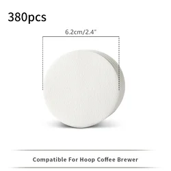 Detachable Espresso Coffee Filter Cup with Filter Papers (380pcs Hoop Filters)