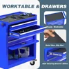 Steel Rolling Tool Box Cabinet Garage 4-Drawer Blue Anti-Rust Storage Organizer Includes Locking System Drawer Liner Soft Close 4