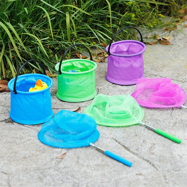 Children's Fishing Net And Bucket Small Fish Catching Net Outdoor