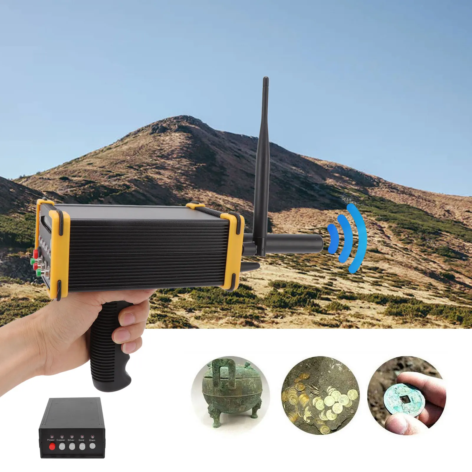 Metal Detector 15meter Depth 1000 Meter Search Range Identifying Metal Types Accurate Locating Underground