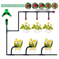 Greenhouse 10M-30M DIY Drip Irrigation System Automatic Watering Garden Hose Micro Drip Watering Kits with Adjustable Drippers 2