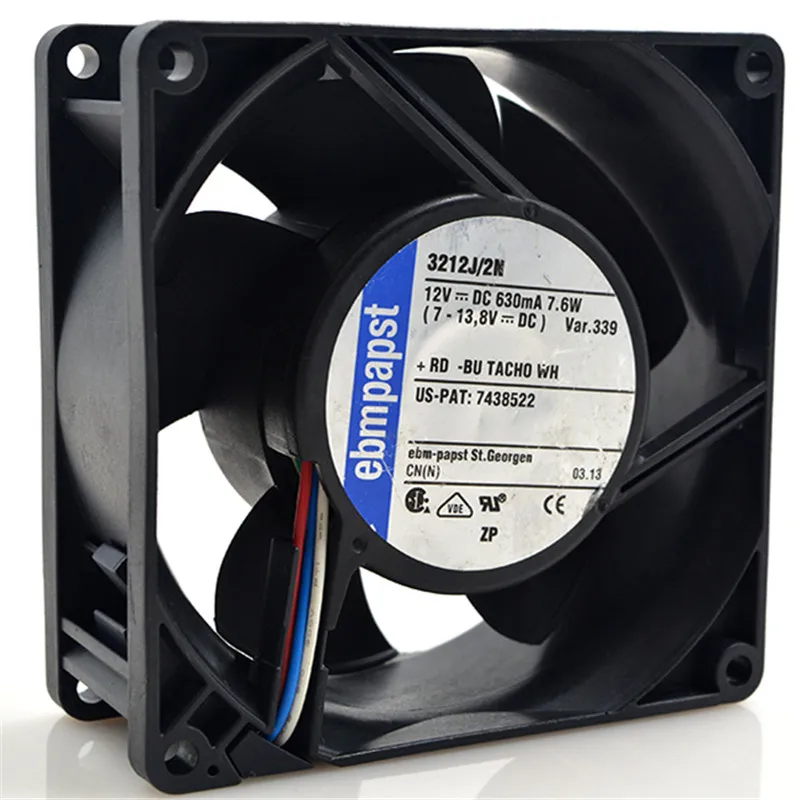 ���� �� ��� �ð� ��ǳ�� EBM 3212J2N 3212J/2N DC 12V 7.6W 630mA 9cm 9238 92x92x38mm 6000RPM
