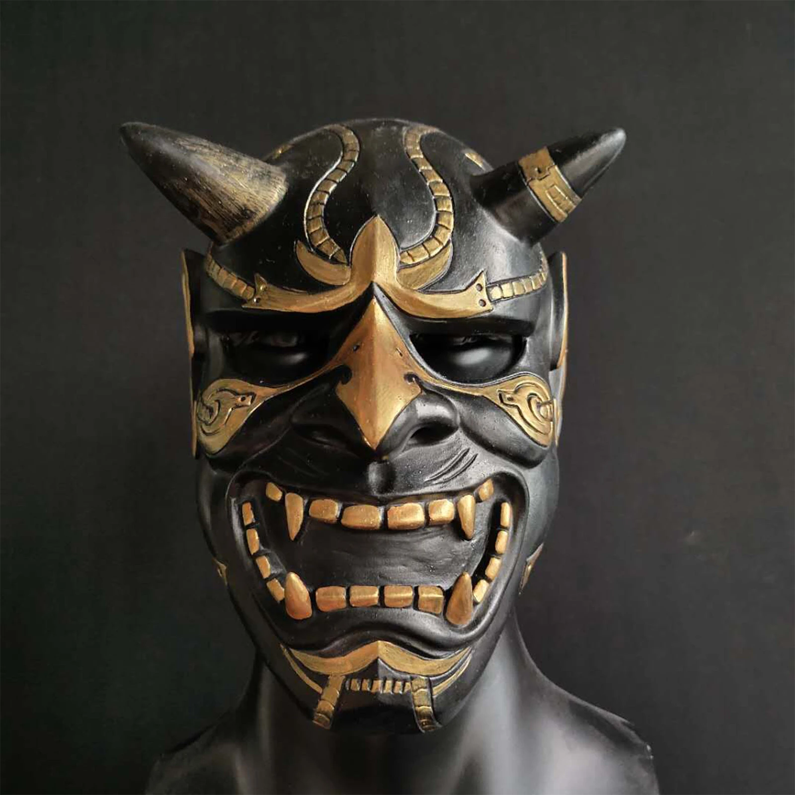 超定番 Adult Unisex Halloween Face Masks Japanese Hannya Demon Oni Samurai