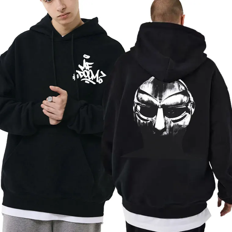 

Rapper Mf Doom Madvillainy Metal Face Double Sided Print Hoodie Men's Casual Oversized Sweatshirt Male Hip Hop Fashion Hoodies