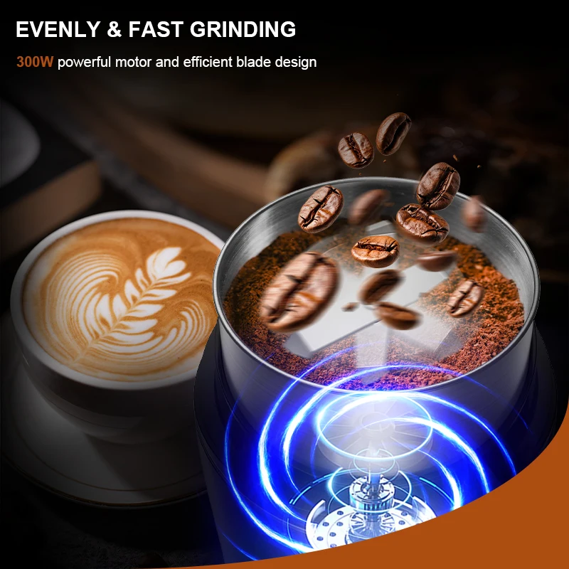 Professional Coffee Grinder with Stainless Steel Cup