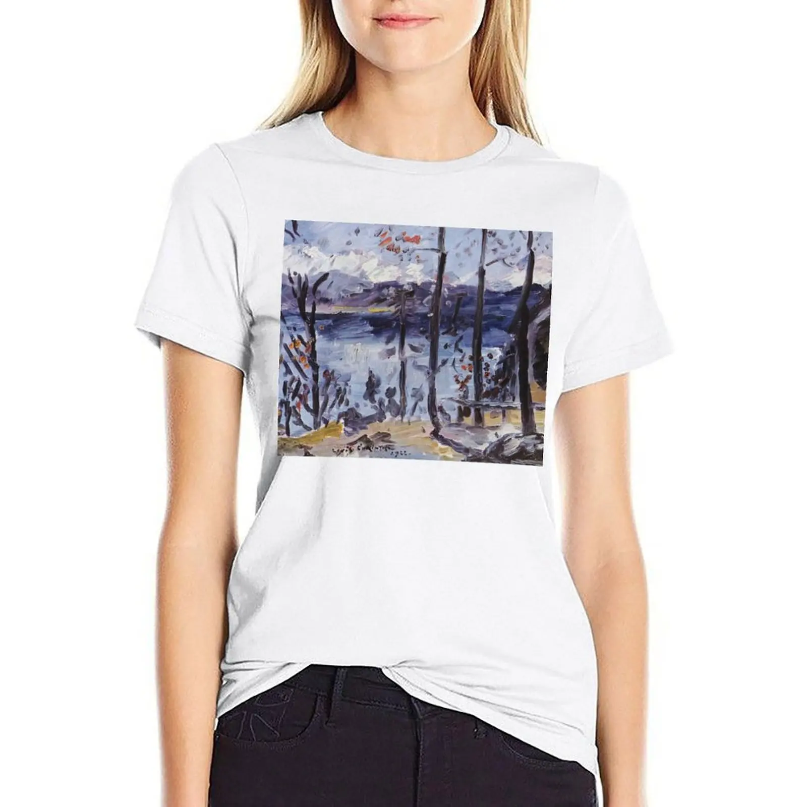 Vintage Lovis Corinth Ostern am Walchensee 1922 T-shirt tops tees Blouse funny t shirts for Women