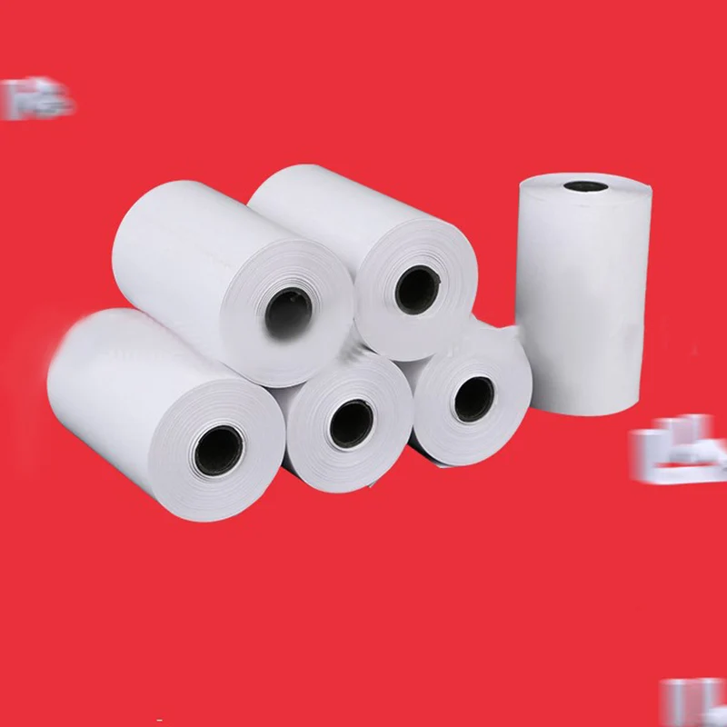 5 Rolls Printable Sticker Paper Roll Direct Thermal Paper Self-adhesive 57*30mm For PeriPage A6 Pocket PAPERANG P1/P2 thermal paper roll