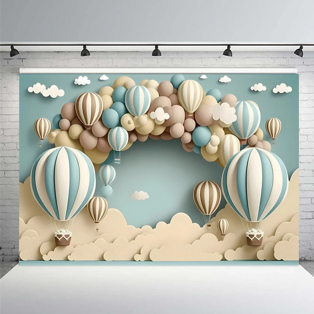 Girls Boys 1st Birthday Decoration Backdrop Colorful Balloons Newborn Birthday Baby Shower Photography Background Photo Studio photo backdrop