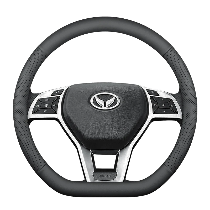 

Чехол на руль из черной кожи для BAIC baic-hs S7 S6 S5 S3 S2 H2V H3 H5 H6, нескользящий и дышащий чехол на автомобильное колесо