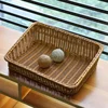 Rectangular Rattan Serving Tray Wicker Woven Basket Bathroom Tray Woven Bread Baskets With Handles Storage Basket For Parties 5