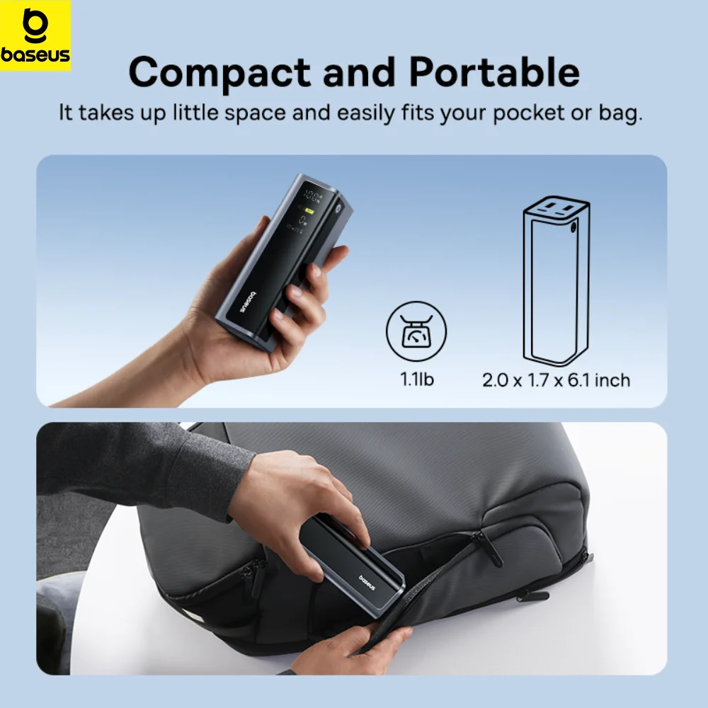 Baseus Power Bank 145W 20800mAh PD 100W Fast Charging  with Smart Digital Display Portable External PowerBank for Laptop Phone 3