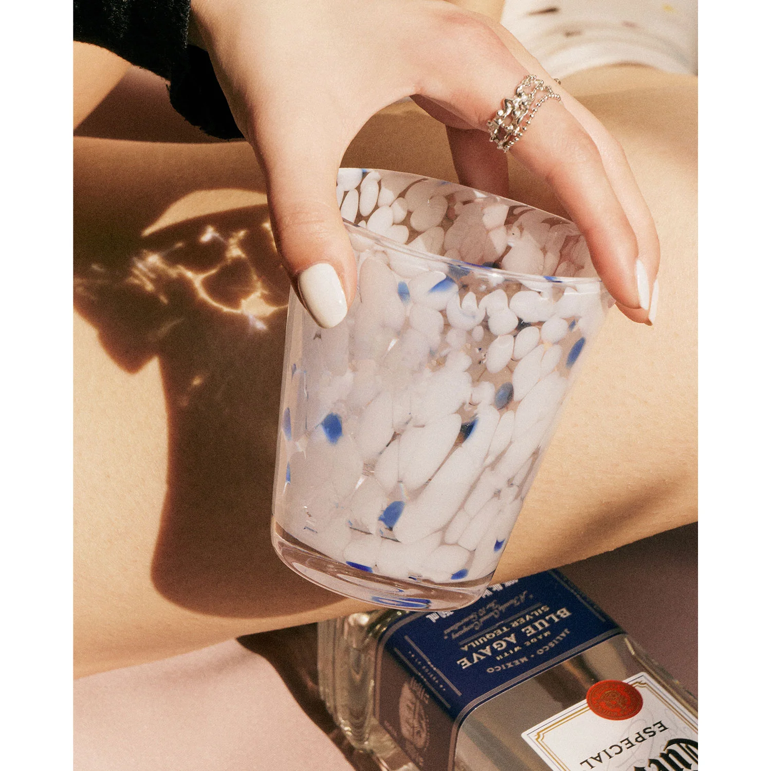 Vintage Glass Cups-Sunlit Ocean Vibes, Handcrafted Luxury Gift for Caf&eacute;s Photography Essential