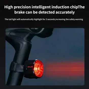 Smart Brake Bicycle Rear Light Auto on/Off Stop Signal Brake Road Bike LED Taillight Type-C Charge MTB Cycling Safety Flash Lamp 4