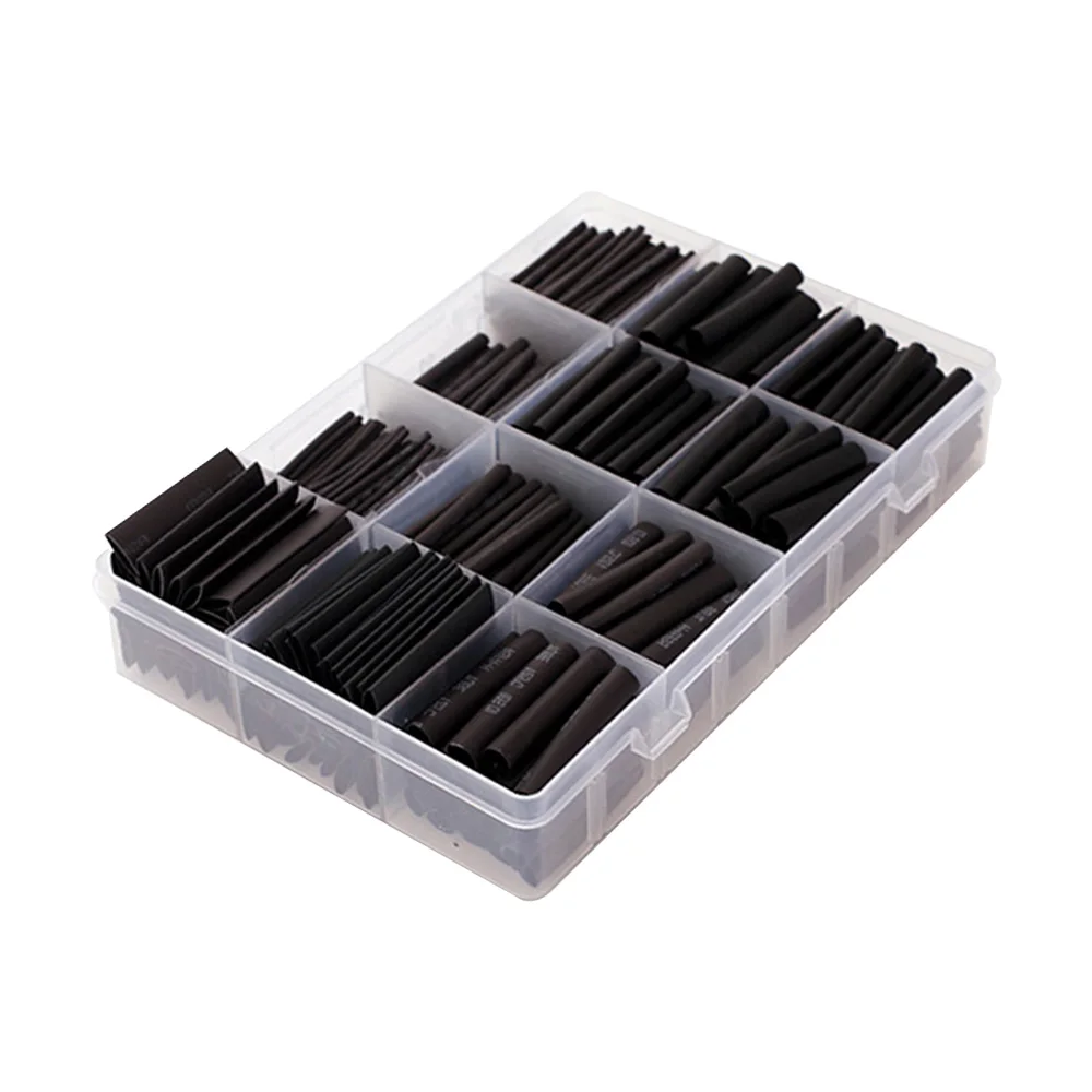 Black Heat Shrink Tubing 2:1 Shrink Ratio Polyolefin Heat Tubing Assortment 625PCS heat shrink tubing