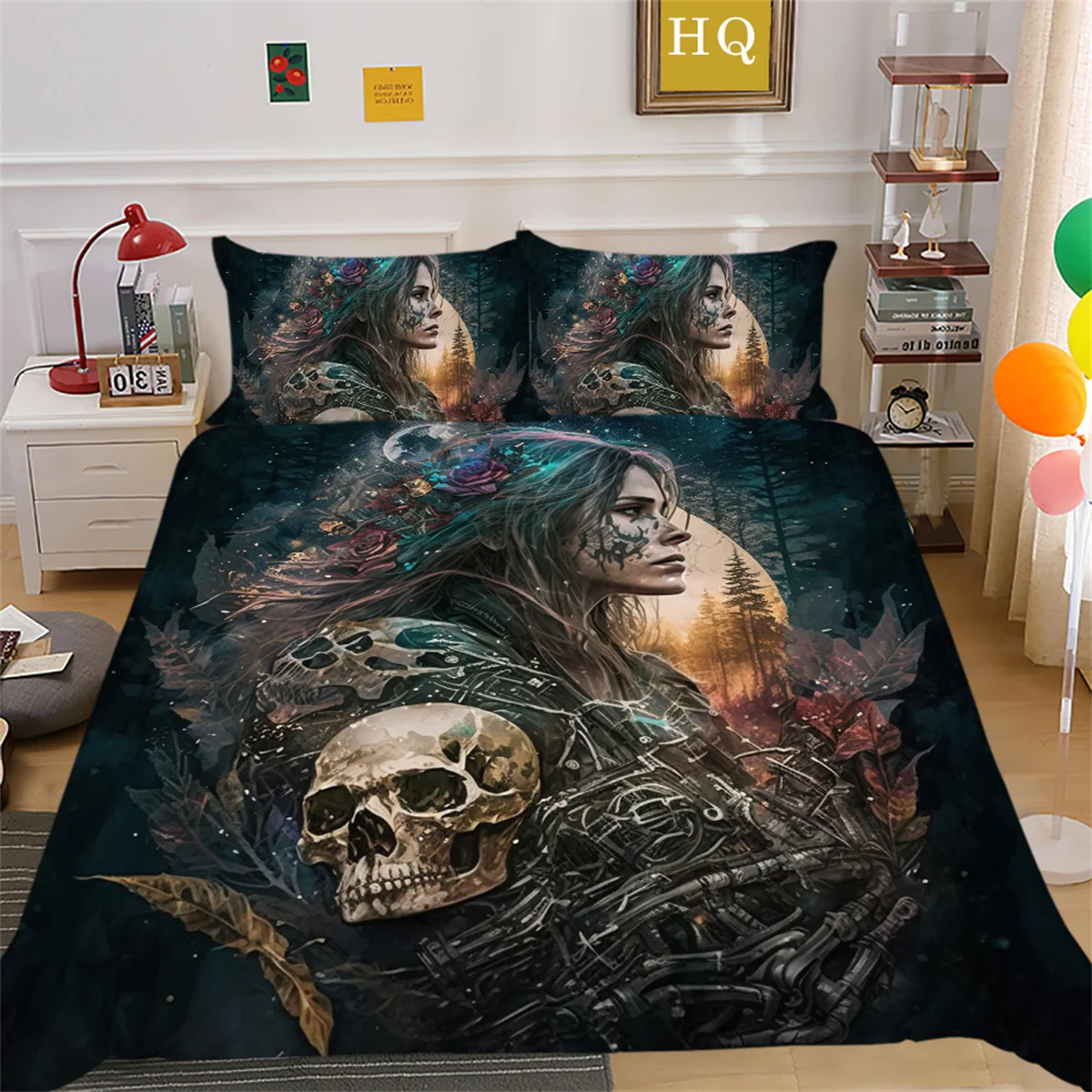 

Fashion Bedding Set 2/3pcs 20 Patterns 3D Skull and Beauty Printing Duvet Cover Sets 1 Quilt Cover + 1/2 Pillowcases US/EU/AU