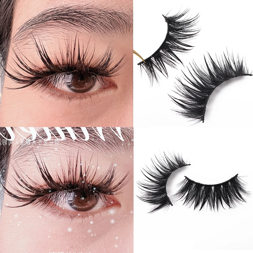 5 Pairs False Eyelashes Manga Anime Lashes Japanese Cosplay Spiky Lashes  Dramatic Thick Eyelashes Extensions Doll Strip Lashes - AliExpress