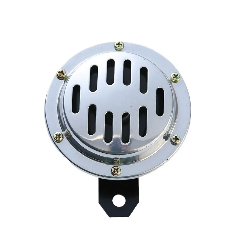 Motorcycle Electric Horn, Car Horn | 1pcs 12V Motorcycle Horn Chrome Round Slotted Grille Car Horn Cover Fit For Speaker Horns Bike Car Accessories