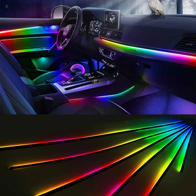 Éclairage IntéRieur De Voiture,5m Bande Lumineuse à LED de Voiture,5v Bande  LED Intérieur Auto,Adaptée à toutes les lumières ambiantes de modèle de  voiture(bleu) 