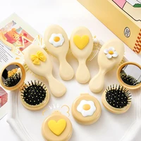 2 Style Cute Cartoon Folding Air Cushion Comb Mini Comb Portable Travel Massage Comb with Makeup Mirror Girl Kawaii Hair Styling - Image 2