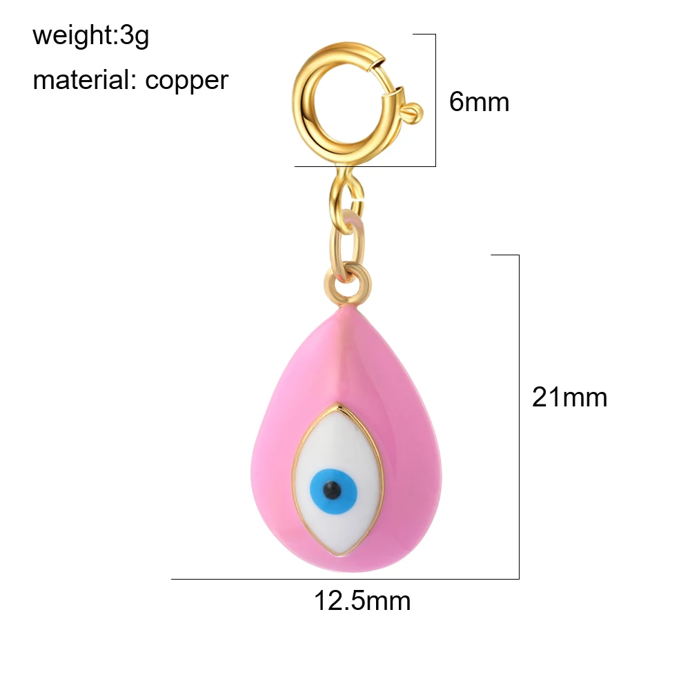 3 Stück rosa Y2K süße Emaille Charms Großhandel Herz Auge Stern Mond Getränk Eis Anhänger Karabinerhaken DIY Halskette Armband Schlüsselanhänger – Detail 15