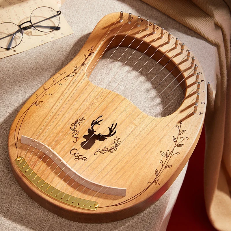 Lyre 16/19 /24 Strings Lyre Harp Piano Wooden Mahogany Musical Instrument 16/19/24 Strings Piano With Storage Bag