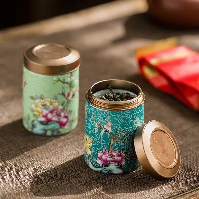 Pastel Ceramics Tea Caddy Storage Jar Box