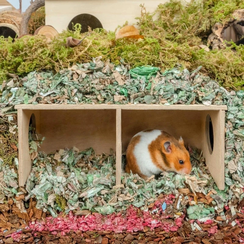 Hamster Wood Hideout Small Nest Solid Wood Small House Hamster Resting Nest Golden Silk Bear Villa Toy Supplies