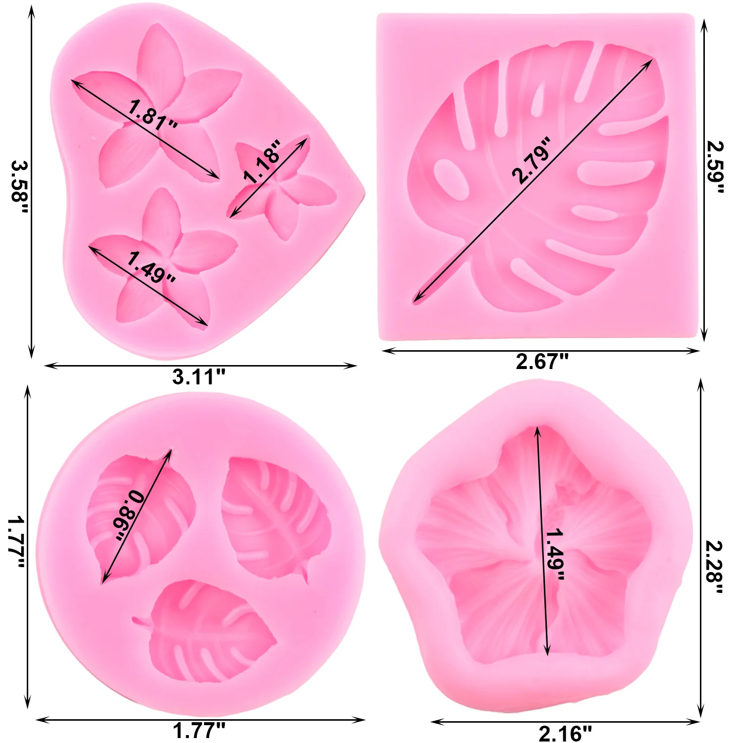 Description Picture 3 of itemTropical Leaf Flower Silicone Mold Plumeria Flower Fondant Molds Cake Decorating Candy Resin Mould Chocolate Gumpaste Moulds