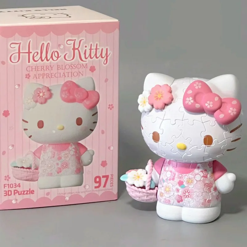 

Sanrio, Hello kitty персонализированный креативный мультяшный персонаж трехмерный пазл подарок милая кавайная мультяшная настольная Декорация
