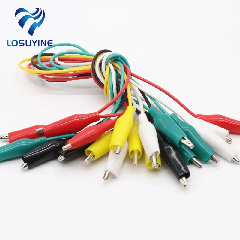 10pcs 2pcs Line length 45cm Crocodile Alligator Clips 28mm Double-ended Crocodile Clips Cable Wire Testing Wire Clip