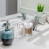 4 Pack Acrylic Qtip Holder Dispenser for Cotton Swabs, Balls, Pads, Floss Picks- Small Clear Vanity Makeup Storage Box Organizer 6