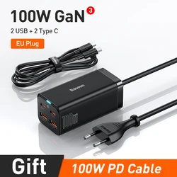 GaN3 High-Speed USB-C Desktop Charger, 100W/65W - 100W EU Plug