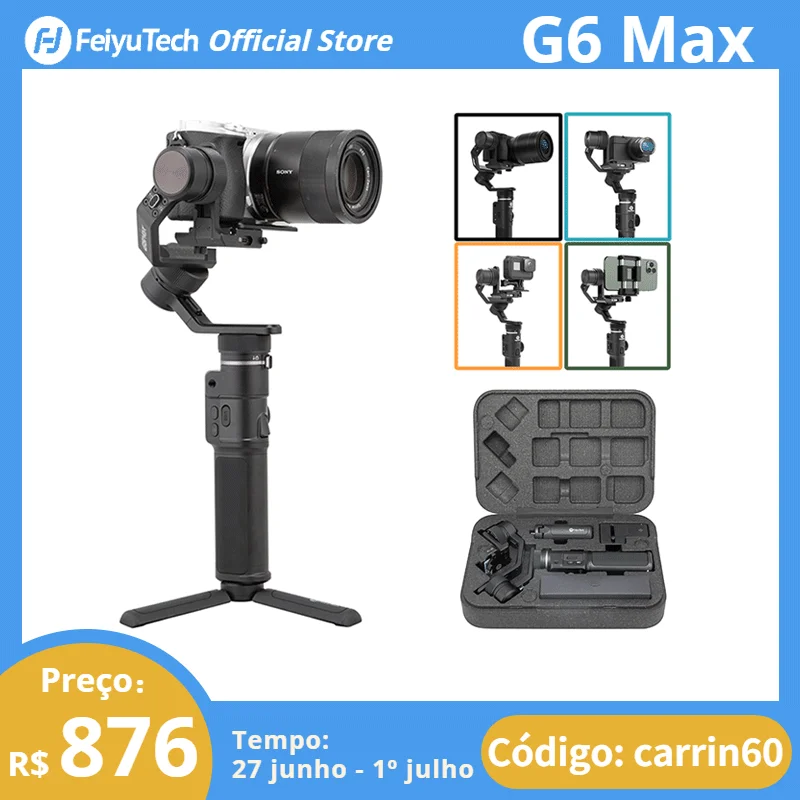 Feiyutech G6 Max Allinone Gimbal Stabilizer 3 Eixos Handheld
