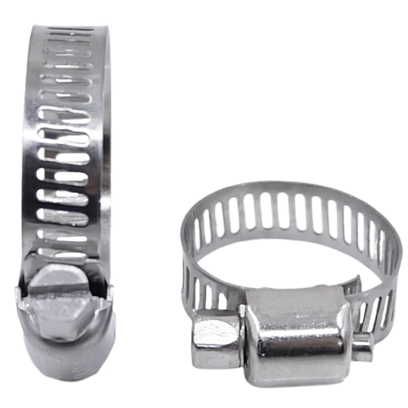 2/10pcs Adjustable Hose Clamps 304 Stainless Steel Hoop 6mm-600mm Screw Band Car Fuel Pipe Clips Worm Gear Clip Fixed Tools