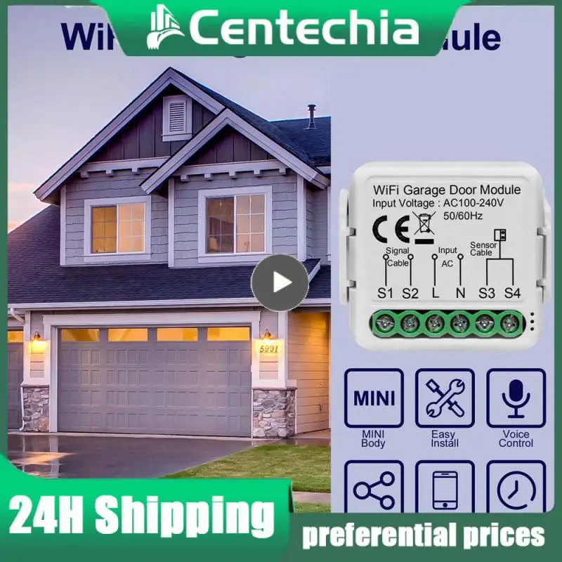 

Умный пульт управления для гаражных дверей Tuya, Wi-Fi контроллер с дистанционным управлением через приложение, работает с Alexa Home Assistant, Яндекс Алисы