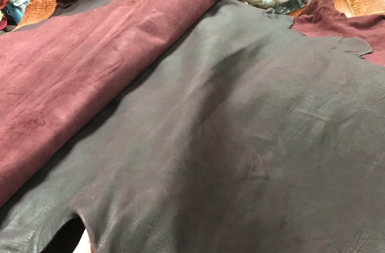 헤비 오일 왁스 타이어, 와인 레드, 식물성 태닝 가죽, 두께 1.6mm, 11-12 SF