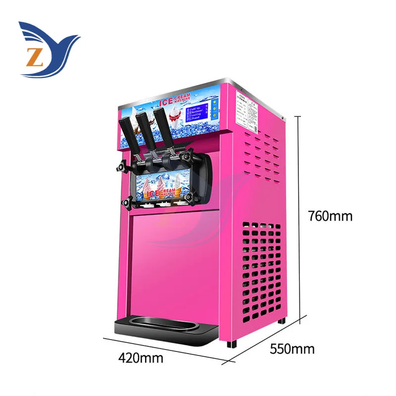 Ice Cream Making Machine ZY-168 Stainless Steel Small 1200W Table Type Automatic Commercial Double Storage Cylinder Equipment 4