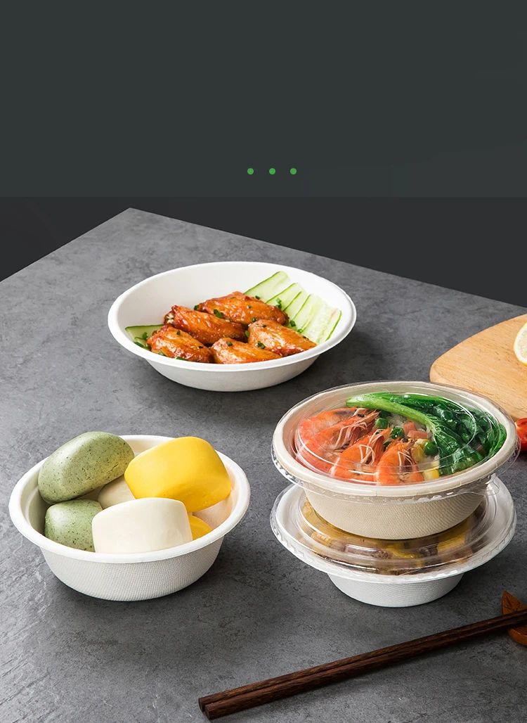 50/100PCS 350ml/500ml Disposable Sugarcane Pulp Plates – Eco-Friendly, Unbleached, Comp... - SKU SPP12691 - UGI Packaging