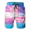 Pride Rainbow Colored Love Hearts Mens Swim Trunks Quick Dry Beach Board Shorts Swimwear Suits 2