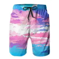 Pride Rainbow Colored Love Hearts Mens Swim Trunks Quick Dry Beach Board Shorts Swimwear Suits 2