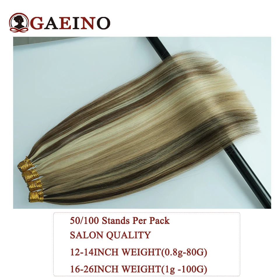 Straight I Tip Hair Extensions Human Hair Keratin Capsule Human Fusion Hair Extension For Women Salon Quality 100Strands/Pack - Image 3