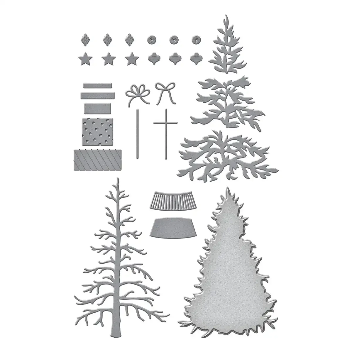 Fustella In Metallo Village Con Albero Di Natale E Fiocchi Di Neve - Stencil Per Scrapbooking, Biglietti, Goffratura, 12x9 Cm - 3
