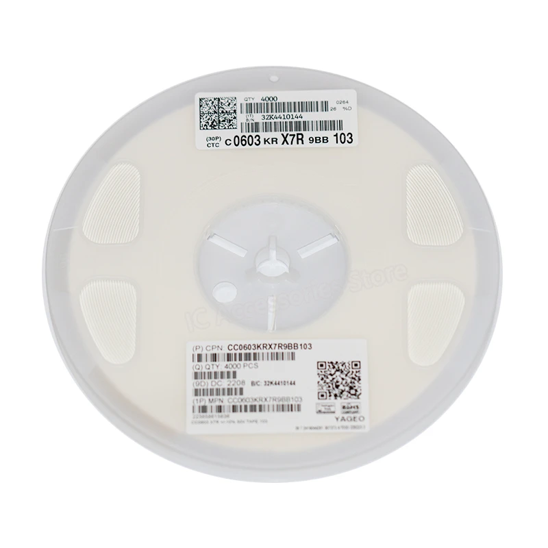 

50PCS CC0603KRX7R9BB103 SMD Capacitor 0603 103K 50V 10% Brand New Original