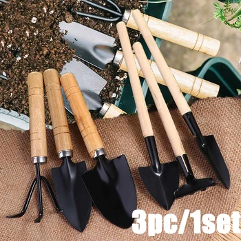 3PC/1Set Mini Gardening Tools Set Portable Small Gardening Tool With Handles Shovel Rake Indoor Gardening Planting Flower Tools