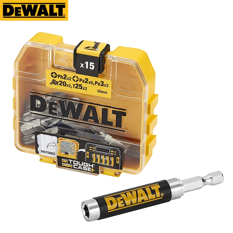 DEWALT-텔레스코픽 자석 홀더 스토리지 전기 스크루 드라이버 비트 세트 DT71511, PH2 PZ2 PZ3 T20 T25, 16 피스