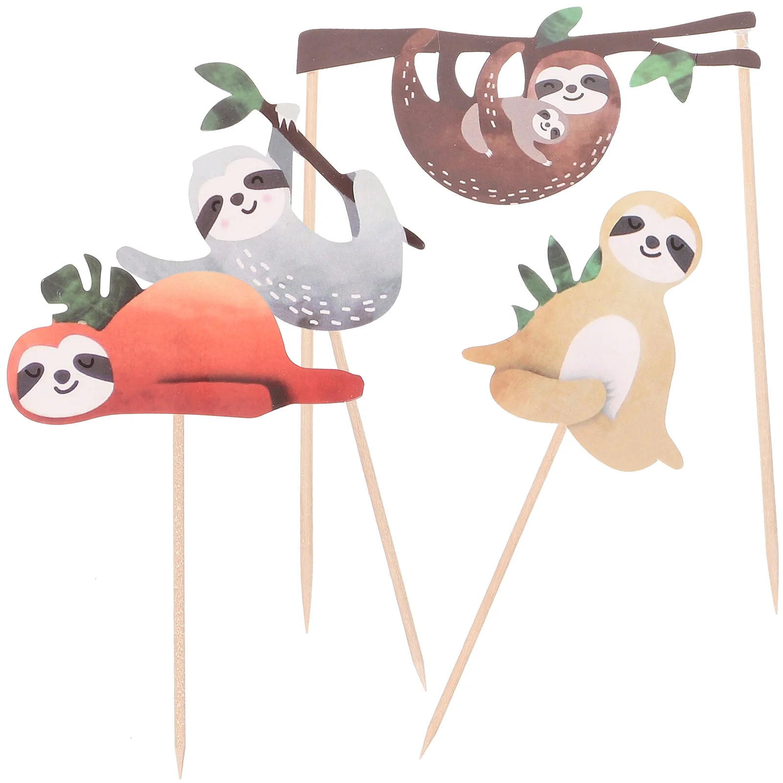 

4Pcs Sloth Cake Topper Set, Sloth Cake Topper Party Cake Decoration Pick Insert Shower Cupcake Topper for Sloth Party Supplies