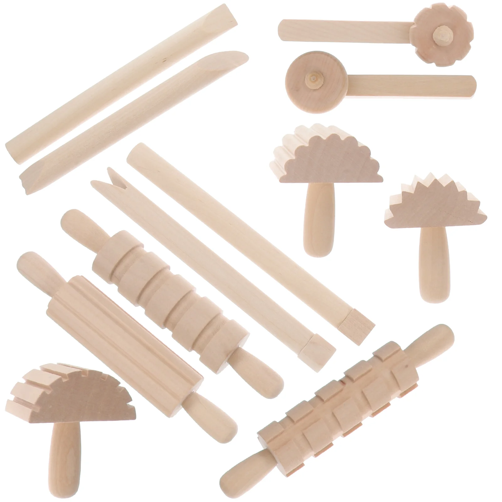 

Plasticine Tools Wooden Handmade Clay Molding Carving Toy Toolkit DIY Sculpture Children Sculpting Mason Rollers