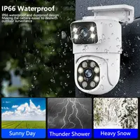 ICsee 8MP Dual Lens Dome PTZ Camera WIFI+POE IP Rj45 Network Security Monitoring 360° Tracking Home Outdoor Built-In Microphone 3
