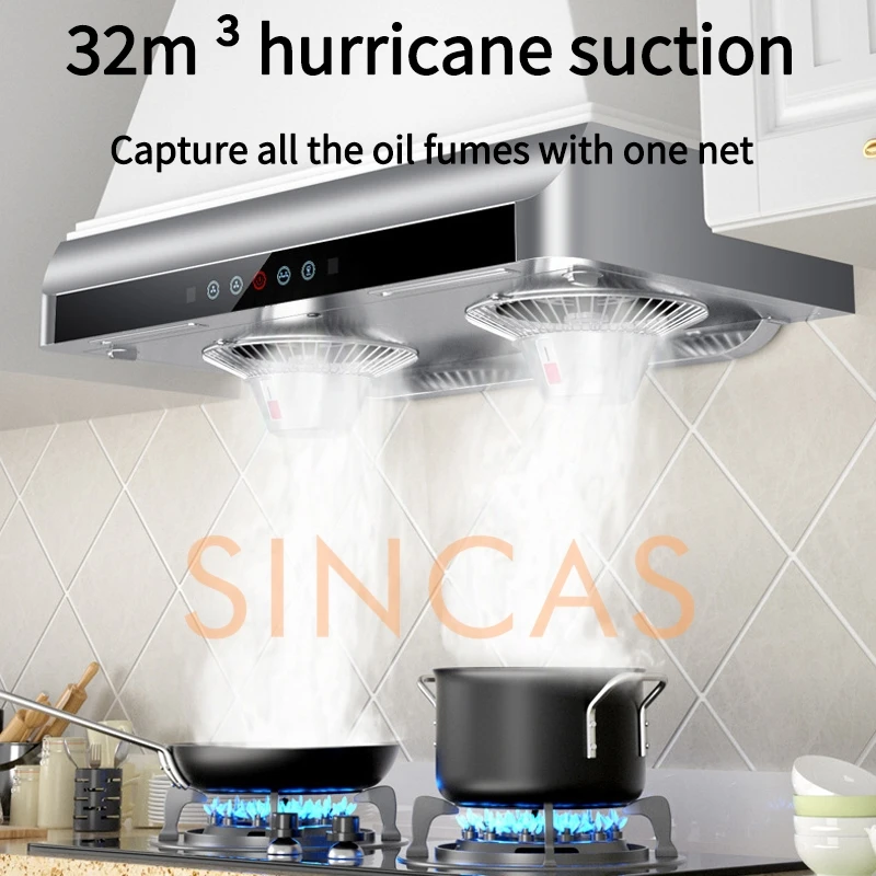 Ultrathin Range Hood For Kitchen Top Suction Dual Motor Strong Suction Force Kitchen Ventilator Energy Conservation Wide 710mm 3